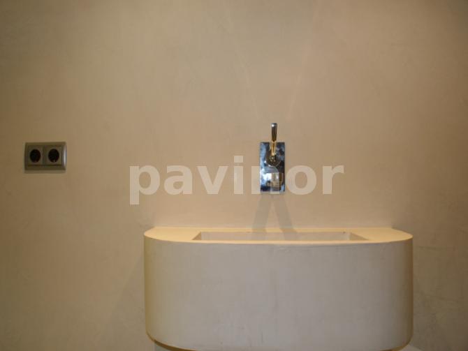 Lavabo microcemento embutido en la pared