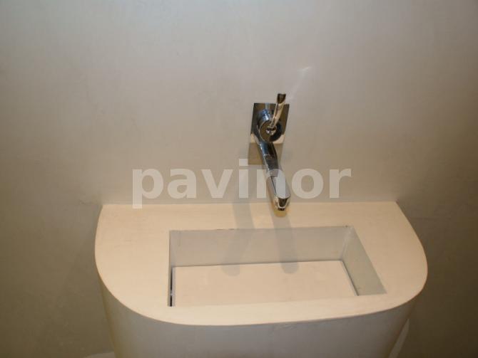 Lavabo microcemento desague oculto